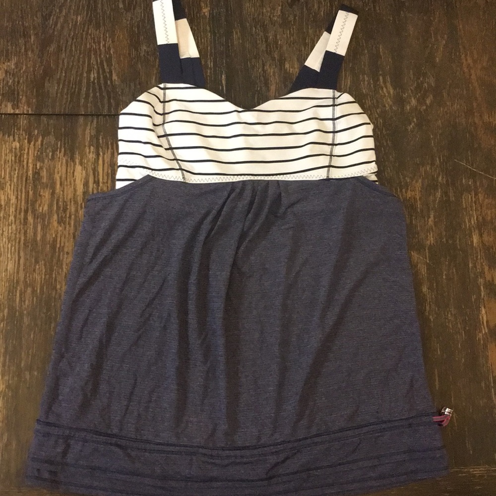 Lululemon Athletica Navy Blue/White Sports Tank